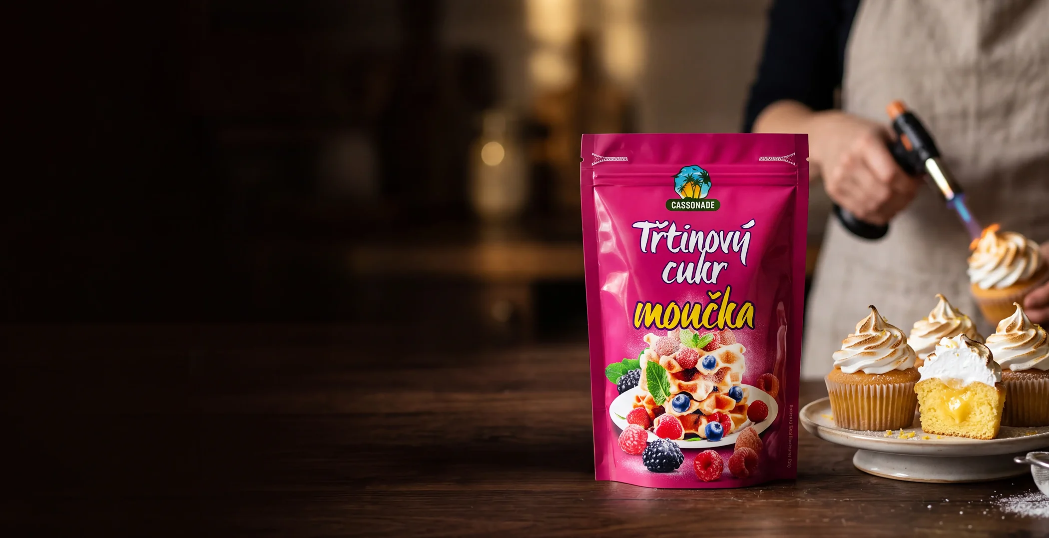 Třtinový cukr moučka