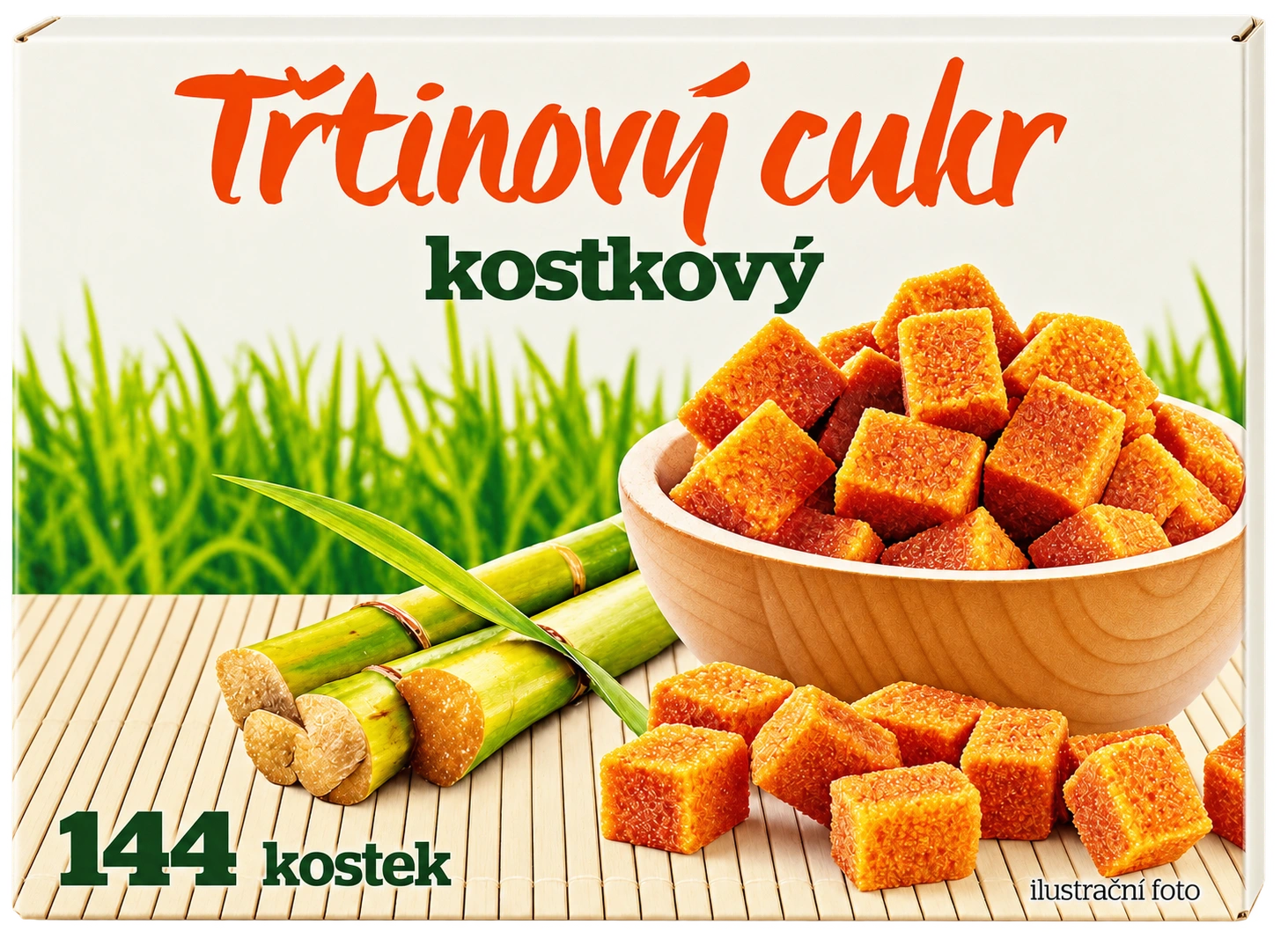 Třtinový cukr kostkový