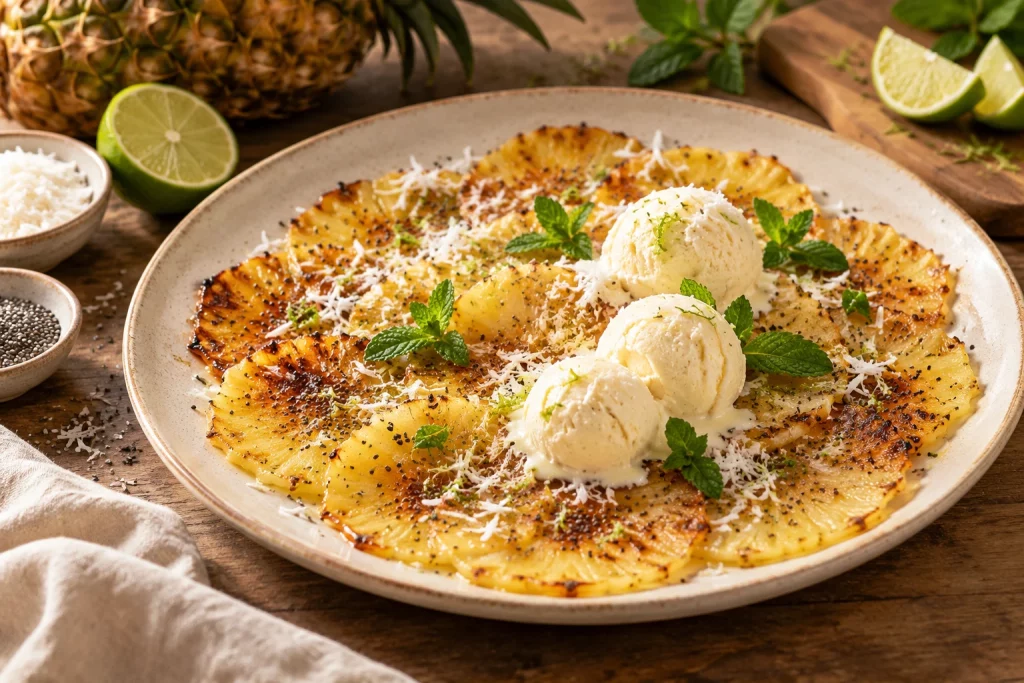 Kokosovo-limetkový karamelizovaný ananas